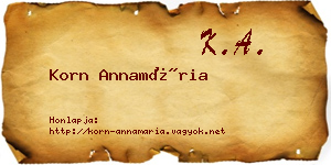 Korn Annamária névjegykártya